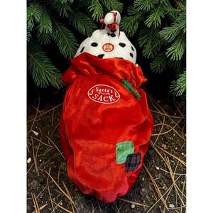 TL Toys Animated Talking Puppy Dog Santa's Red Sack Christmas Plush White Works!